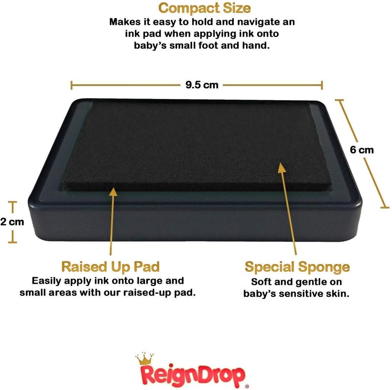 ReignDrop وسادة حبر لطباعة بصمة قدم ويد الطفل - تخلق طابع تذكاري رائع يدوم طويلاً للأطفال والرضع. مقاومة للتلطيخ، سهلة المسح عن الجلد، آمنة ولطيفة خالية من الأحماض (أزرق سماوي) - Image 3